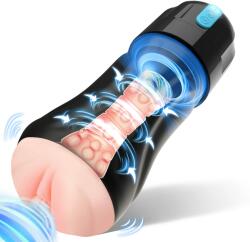 SuperLove Realistic Sucking & Vibrating Masturbator with 10 Vibration & 5 Suction Modes