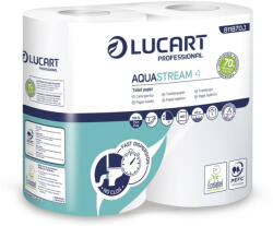Lucart Lucart Aquastream 4 vízben oldódó ultra hosszú WC papír - 2 rétegű, 4 tekercs (811B70J)