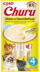 INABA Churu Chicken with cheese & beef 4x14g csirkével, sajttal és marhahússal macskáknak