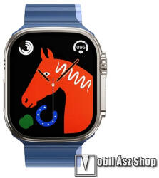 Hoco AS102 okosóra loop szilikon szíj - szilikon, mágneses, bordázott mintás - SÖTÉTKÉK / VILÁGOSKÉK - APPLE Watch Series 1/2/3 42mm / 4/5/6/SE 44mm / 7/8/9 45mm / Ultra / Ultra 2 49mm - AS102_BLU_42_44_45