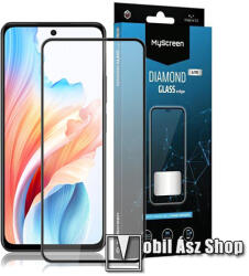 MyScreen Oppo A79 5G (CPH2553), MYSCREEN DIAMOND GLASS LITE EDGE üvegfólia, 9H, Teljes, Fekete (MD8099 DGLFG)
