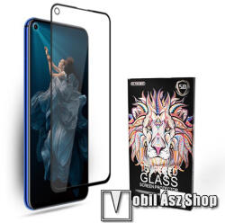 HUAWEI Honor 20, 20S, 20 Pro, nova 5T, Üvegfólia, 9H, Full Glue, Teljes, Fekete