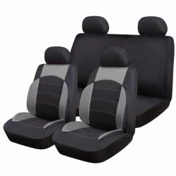 Ro Group Set Huse Scaune Auto pentru Volkswagen Passat - RoGroup Sport Line Gri, cu fermoare pentru bancheta rabatabila, 9 bucati