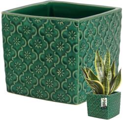 KOTARBAU Ghiveci ceramic vintage pentru flori plante 13x13 cm - Culoare cobalt (R055)