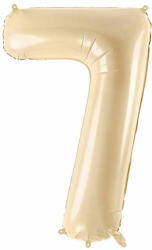 PartyDeco S. r. o 7. szám, bézs, fólia lufi, 72 cm