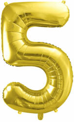 PartyDeco S. r. o 5. szám, arany, fólia lufi, 72 cm