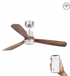 Faro Barcelona Lantau L nikkel-barna LED mennyezeti csillár ventilátor (FAR-33518DCWP) LED 1 izzós IP20 (33518DCWP)