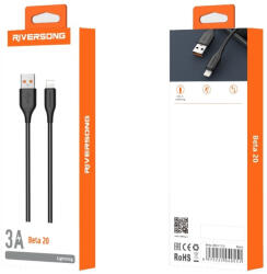Riversong Beta 20 Type-C adatkábel 3A 2m (fekete)