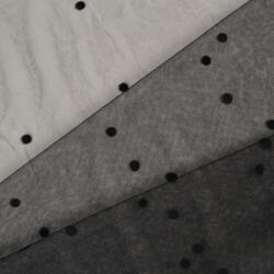 Takoy Tüll fekete bársony pöttyös mintával - fekete