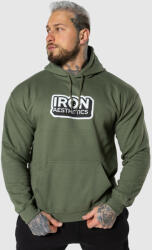 Iron Aesthetics Kapucnis pulóver Iron Aesthetics Iconic, katonazöld: M Zöld
