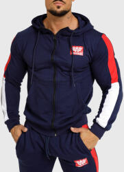 Iron Aesthetics Kapucnis cipzáros pulcsi Iron Aesthetics Tricolora, navy: S Sötétkék