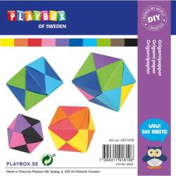 Playbox Set 500 de coli hartie pentru origami, 15*15 cm, 10 culori, pentru gradinita si scoala (PB2471476)