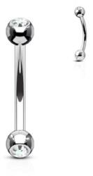  Banán piercing titánból csillogó kővel 6