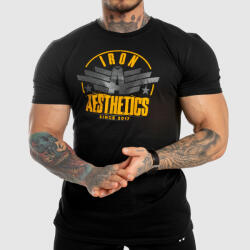 Iron Aesthetics Tricou fitness pentru bărbați Iron Aesthetics Force, negru: Neagră L (P1758A10678)