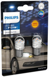 Philips Крушка, LED, мигач PHILIPS PY21W, 12V, 2, 15W, 140lm, 2 бр