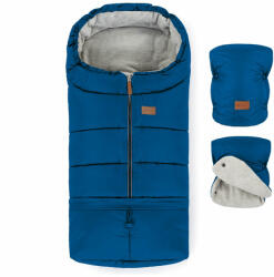 Petite&Mars Téli szett Jibot 3in1 bundazsák + kézmelegítő kesztyű babakocsira Jasie Ocean Blue
