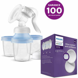 Philips Kézi mellszívó VIA rendszerrel + Egyszer használatos melltartóbetét 100 db