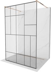 Mexen Kioto panou de duș independent 110 x 200 cm, model negru 8 mm, aur roz - 800-110-002-60-78 (800-110-002-60-78)