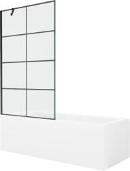 Mexen Cubik cadă dreptunghiulară de 170 x 70 cm cu panouri si paravan cu 1 aripă 100 cm, Model negru - 550317070X9510007077 (550317070X9510007077)