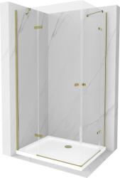Mexen Roma Duo cabină de duș cu uși batante 100 x 90 cm, transparent, aurie + cadă plată - 854-100-090-50-02-4010G (854-100-090-50-02-4010G)