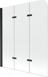 Mexen Felix paravan de baie cu 3 panouri, 120 x 140 cm, transparent, negru - 890-120-003-70-00 (890-120-003-70-00)