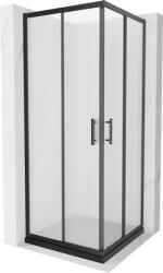 Mexen Rio cabina de duș pătrată 90 x 90 cm, înghețat, negru + tavă de duș Flat, neagră - 860-090-090-70-30-4070B (860-090-090-70-30-4070B)