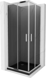 Mexen Rio cabina de duș pătrată 80 x 80 cm, grafit, crom + cadă Flat, negru - 860-080-080-01-40-4070 (860-080-080-01-40-4070)