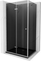 Mexen Lima cabina de duș pliabilă 90 x 100 cm, grafit, crom + cadă de duș Flat, negru - 856-090-100-01-40-4070 (856-090-100-01-40-4070)
