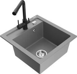 Mexen Vito chiuvetă de granit cu 1 compartiment cu baterie de bucătărie Duero, gri - 6503-71-671600-70 (6503-71-671600-70)