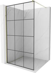 Mexen Kioto perete de duș Walk-in 120 x 200 cm, grilaj negru 8 mm, auriu - 800-120-101-50-77 (800-120-101-50-77)