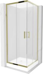 Mexen Rio cabină de duș pătrată 80 x 80 cm, înghețat, auriu + cadă de duș Rio, alb - 860-080-080-50-30-4510 (860-080-080-50-30-4510)