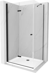 Mexen Lima cabina de duș pliabilă 80 x 90 cm, transparentă, neagră + cadă de duș Flat, albă - 856-080-090-70-00-4010B (856-080-090-70-00-4010B)