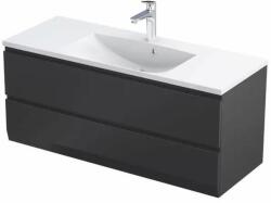Oristo Brylant Uni szekrény 119.6x45.5x50 cm mosdókagyló alá akasztható fekete OR36-SD2S-120-8-V3