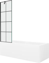 Mexen Cubik cadă dreptunghiulară de 170 x 70 cm cu panouri si paravan cu 1 aripă 60 cm, Model negru - 550317070X9506007077 (550317070X9506007077)