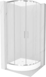 Mexen Rio cabină de duș semicirculară 70 x 70 cm, înghețat, crom + cadă de duș, alb - 863-070-070-01-30-4710 (863-070-070-01-30-4710)