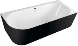 POLYSAN Sussi fal mellé szerelhető fűrdőkád 160x70 cm ovális fehér-fekete-kétszínű 80219R (80219R)