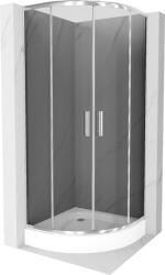 Mexen Rio cabină de duș semirotundă 70 x 70 cm, grafit, crom + cadă, alb - 863-070-070-01-40-4710 (863-070-070-01-40-4710)