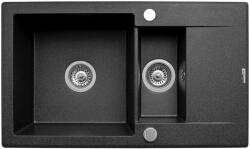 Pyramis Korfu gránit mosogató 78x46 cm fekete 070061501 (070061501)