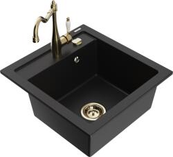 Mexen Vito chiuvetă de granit cu 1 compartiment și baterie de bucătărie Carla, negru - 6503-77-670700-50 (6503-77-670700-50)