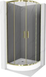 Mexen Rio cabină de duș semicirculară 70 x 70 cm, grafit, auriu + cadă, alb - 863-070-070-50-0-4710 (863-070-070-50-0-4710)