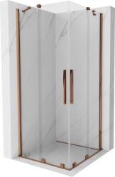 Mexen Velar Duo cabină de duș extensibilă 100 x 100 cm, transparent, Roz-auriu - 871-100-100-02-60 (871-100-100-02-60)