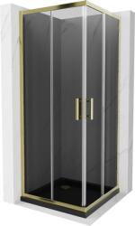 Mexen Rio cabina de duș pătrată 70 x 70 cm, grafit, auriu + cădiță Flat, neagră - 860-070-070-50-40-4070G (860-070-070-50-40-4070G)