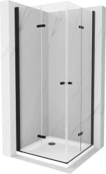 Mexen Lima Duo cabină de duș pliabilă 100 x 100 cm, transparentă, neagră + cadă de duș Flat - 856-100-100-70-02-4010B (856-100-100-70-02-4010B)