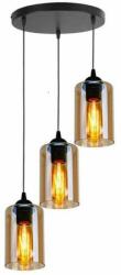 Candellux Bistro függőlámpa 3x40 W fekete-borostyán 33-00576