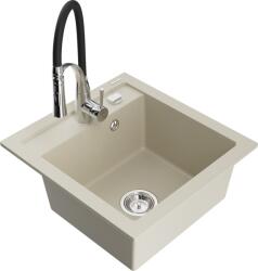 Mexen Vito chiuvetă de granit cu 1 compartiment cu baterie de bucătărie Aster, bej - 6503-69-73450-07 (6503-69-73450-07)