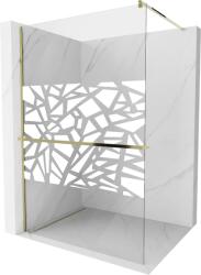 Mexen Kioto+ perete de duș cu raft Walk-in 90 x 200 cm, model alb, auriu - 800-090-121-50-85 (800-090-121-50-85)