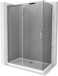 Mexen Omega cabina de duș glisantă 130 x 70 cm, grafit, crom + cadă de duș Flat, alb - 825-130-070-01-40-4010 (825-130-070-01-40-4010)