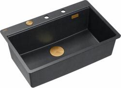 Quadron Marc graniteq mosogató 75x49 cm fekete HQM7650U8_FM_PVDC1 (HQM7650U8FMPVDC1)