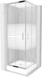 Mexen Rio cabină de duș pătrată 70 x 70 cm, dungi albe, crom + cadă de duș, alb - 860-070-070-01-20-4510 (860-070-070-01-20-4510)