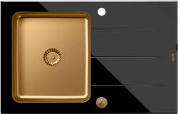 Quadron Ford üveg és acél mosogató 78x50 cm fekete HB3578SC3C1_P2O (HB3578SC3C1P2O)